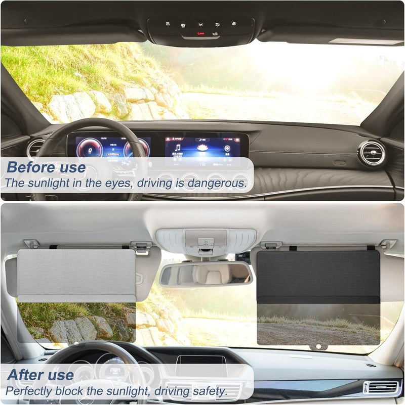 NAZZO Sun Visor Extender for Car, Sun Blocker with PC Sunshade Lens, Magnetic Mounting Adjustable Position, Protect from Glare, UV Rays, Snow Blindness for Safe Driving, Universal for Car, SUV (Black) - Image 3
